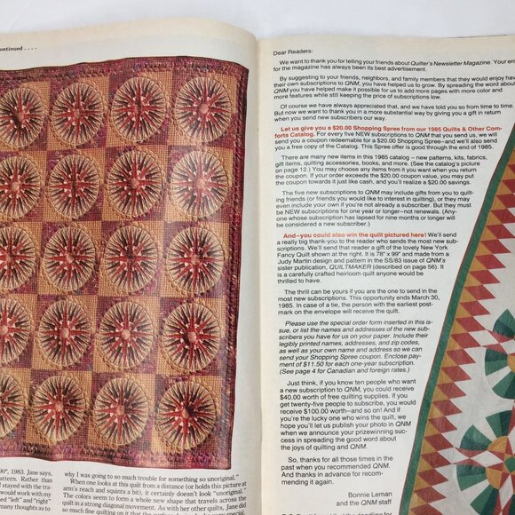 Vintage Quilters Newsletter Magazine Feb 1985 Issue 169 Quilt Patterns Victorian - Picture 6 of 9
